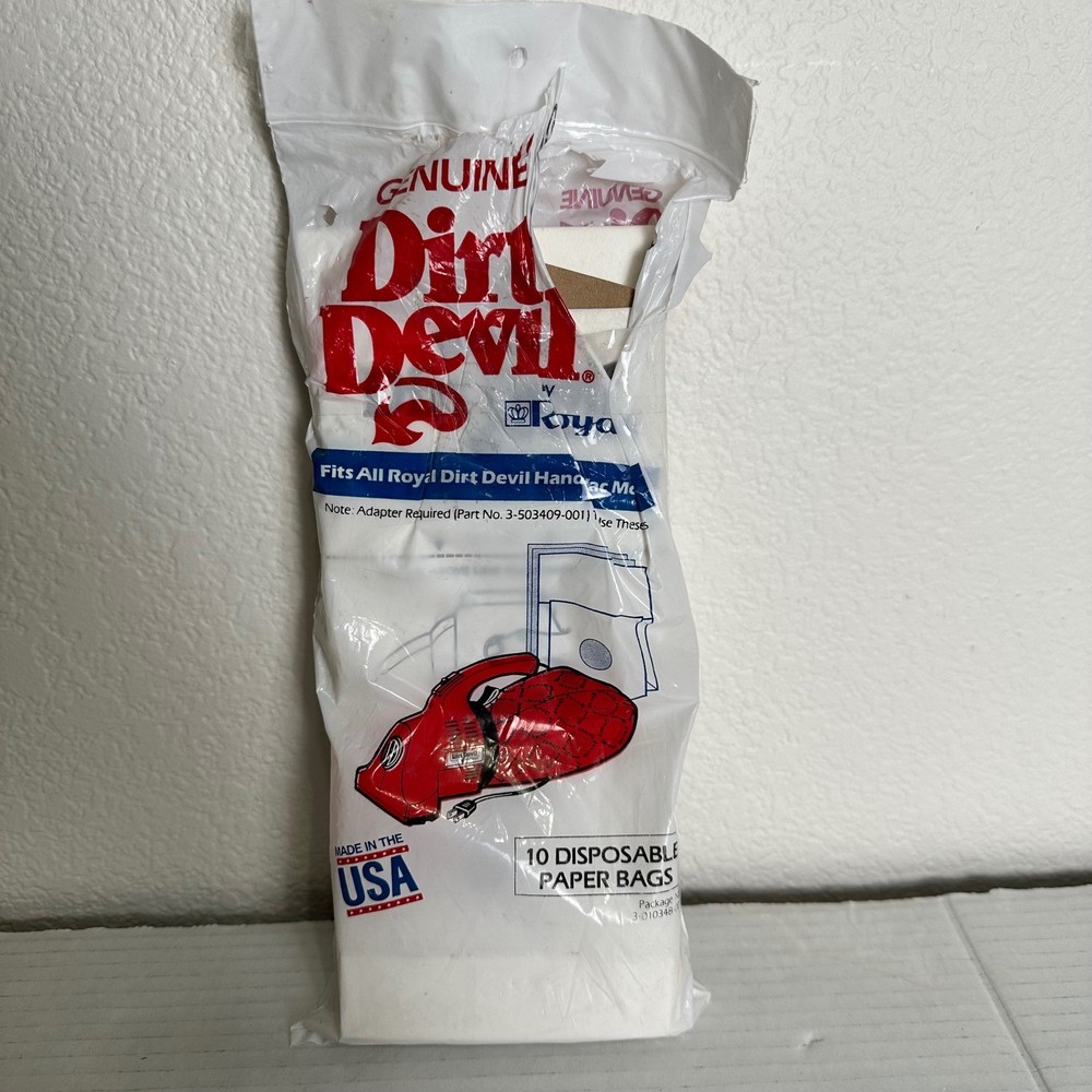 Genuine Dirt Devil Royal Hand Vac Vacuum Cleaner Bags 10 Disposable Bags OpenBox