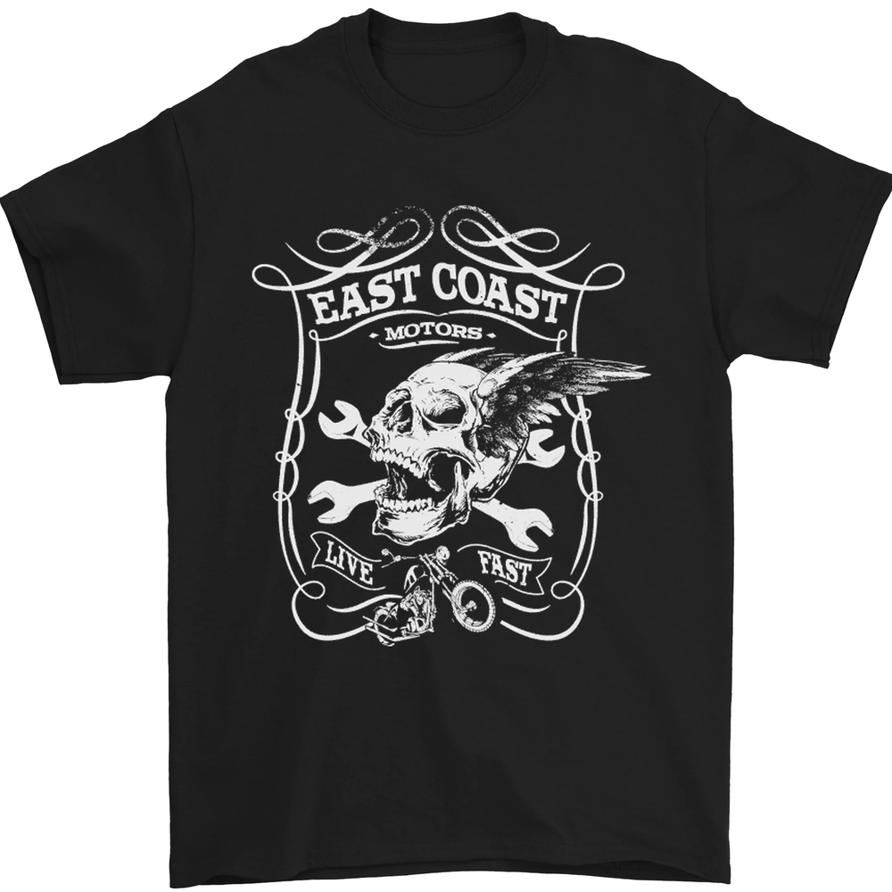 East Coast Motorcycle Motorbike Biker Mens T-Shirt 100% Cotton