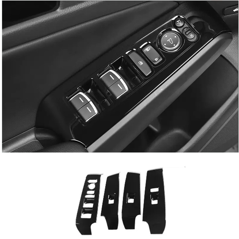 Bright black Window Switch Panel Cover Trim For Honda Civic 2022 2023