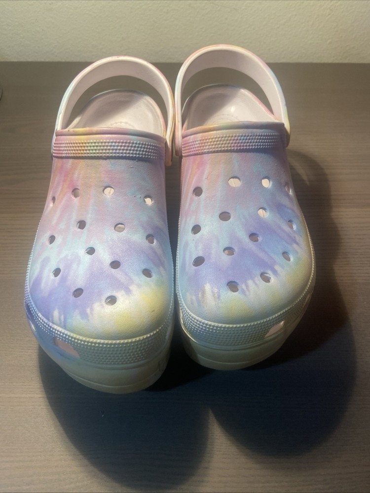 Crocs Classic Tie Dye Clogs Unisex Women 9 Men 7 Casual Slides