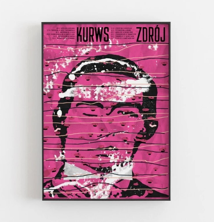 KURWS, ZDRÓJ, concert tour poster, gig , concert, punk, noise, improvisation