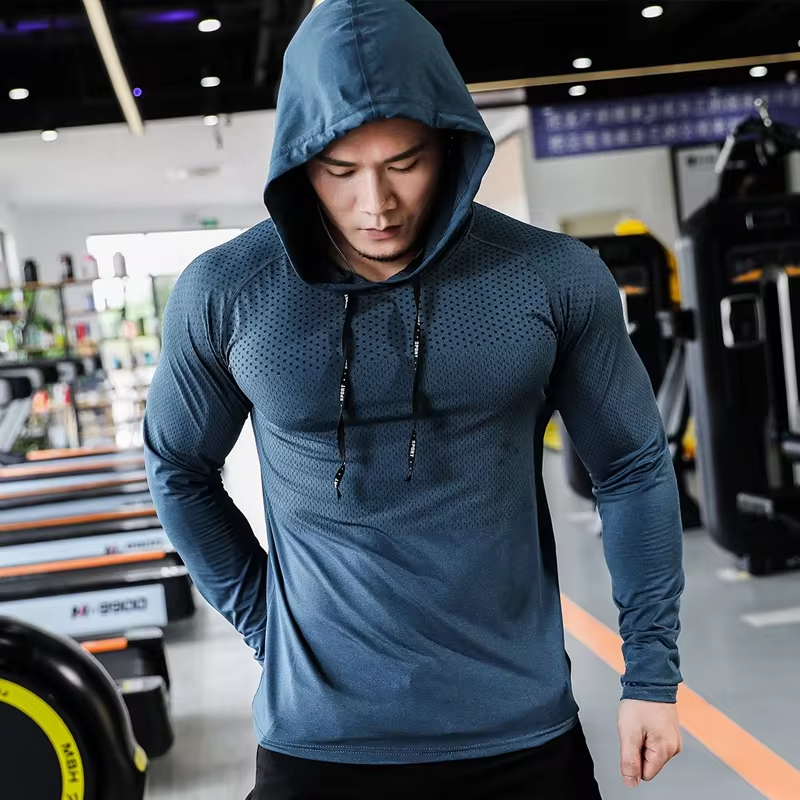 Mens Fitness Running Sport Hoodie Gym Joggers Workout Cloth Training Sweatshirt
