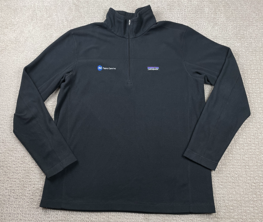 Patagonia Jacket Mens L Black Micro D Fleece 1/4 Zip Lightweight Hiking 26176