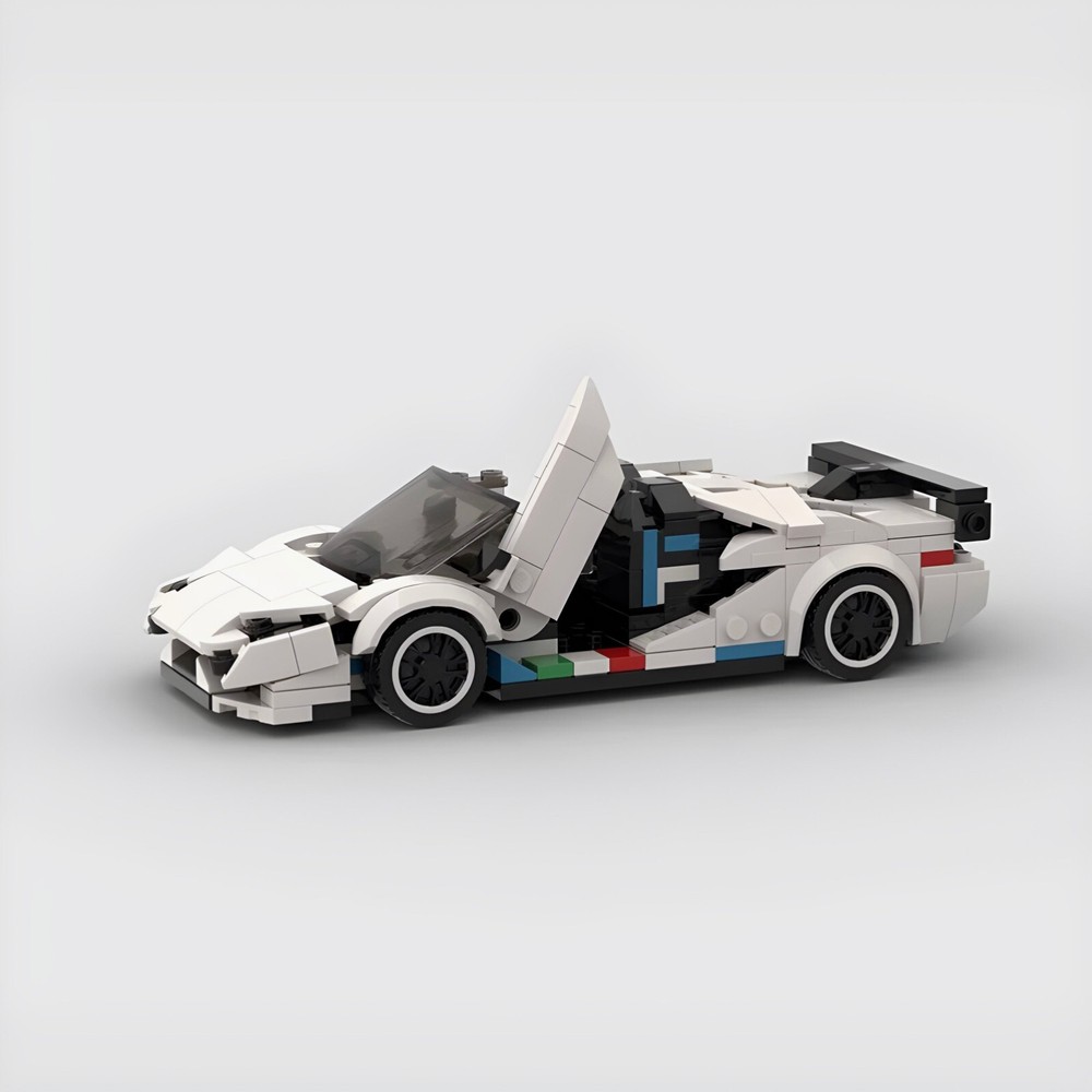 LEGO MOC Lamborghini Aventador SVJ White Speed Champions Race Car  