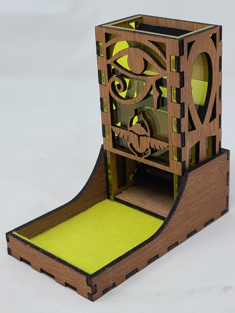 EYE OF RA Dice Tower Tray wood & acrylic nesting portable tabletop games DND