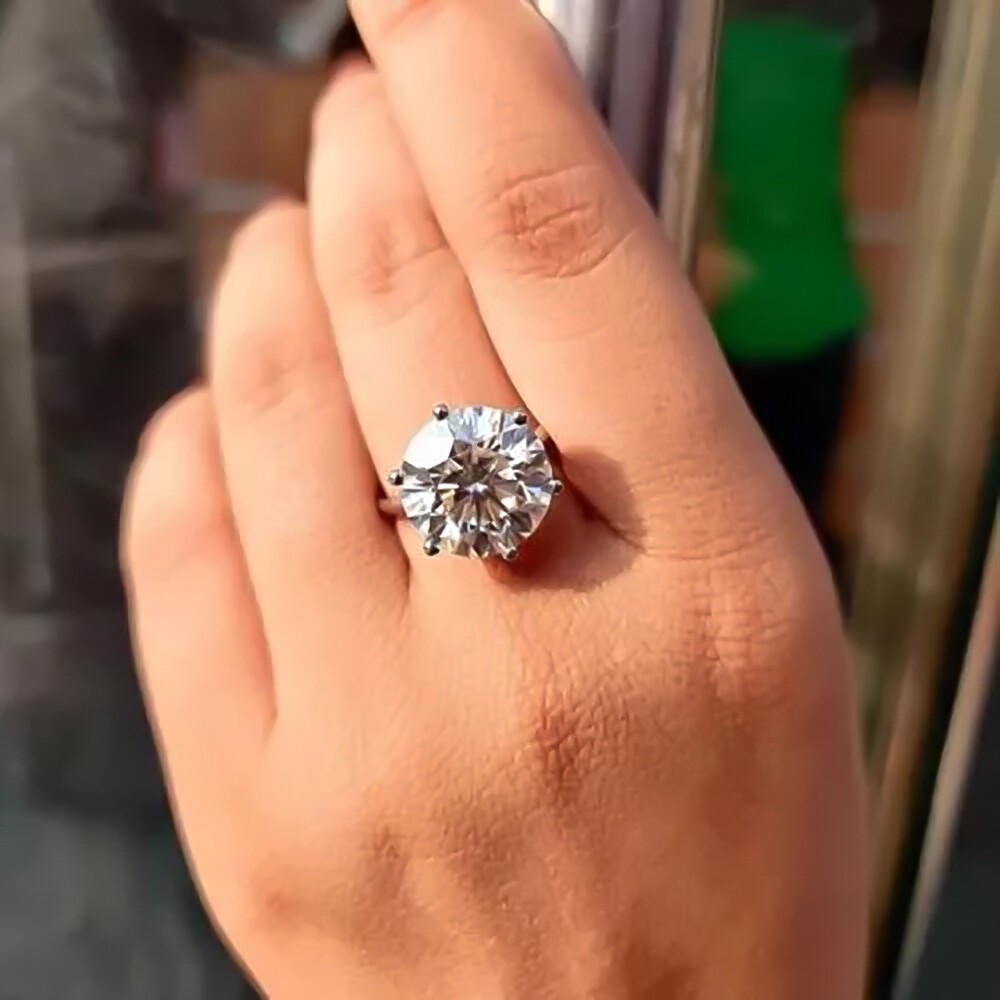 Certified 5.50 Ct. White Round Cut Diamond Solitaire 925 Silver Sterling Ring