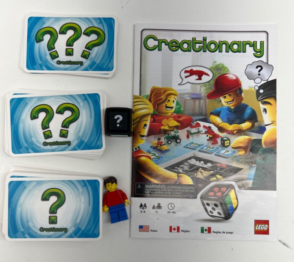 Lego Creationary Game Replacement Cards 96 Cards Total Manual Dice Figure