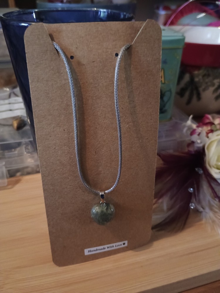 Heart Gemstone Dangle Drop Choker Necklace