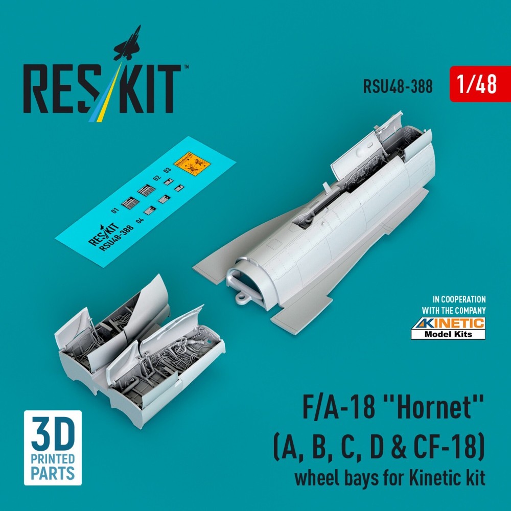 1:48 F/A-18 Hornet A/B/C/D & CF-18 Wheel Bays for Kinetic Kit RSU48-0388