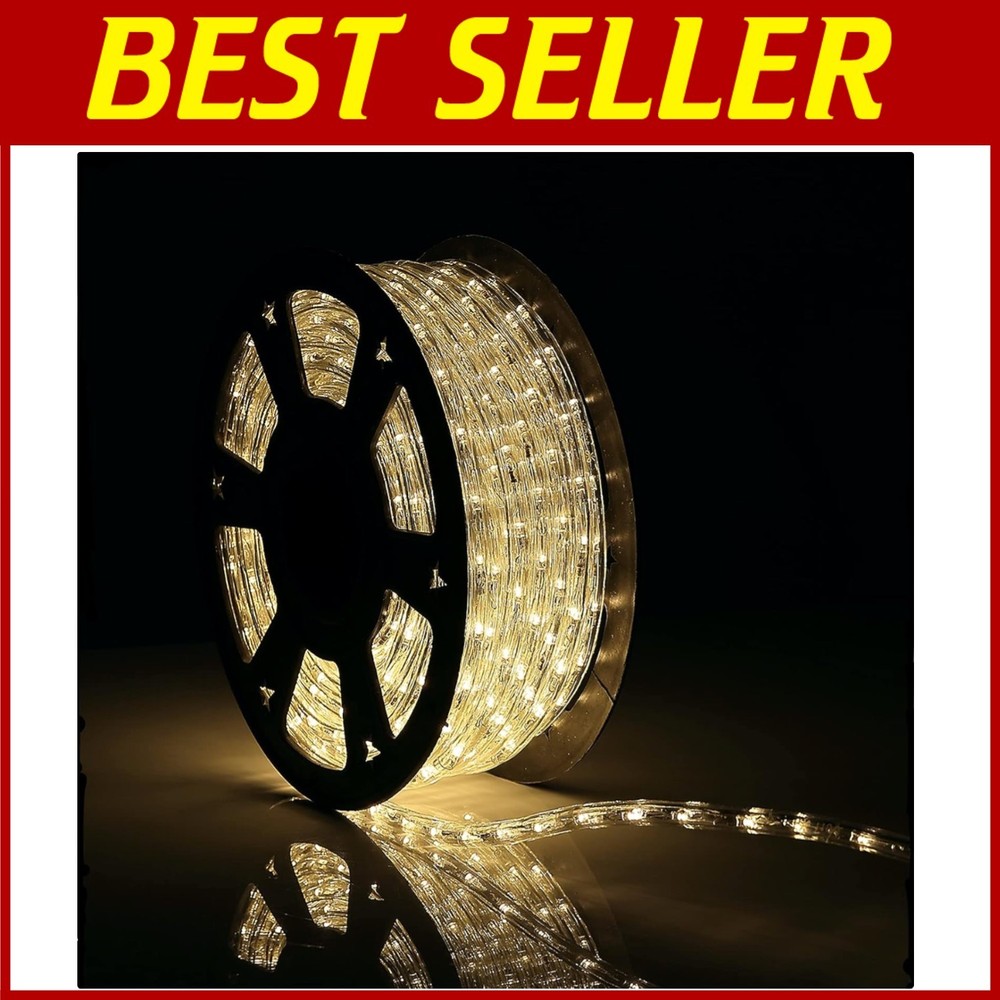 Luces LED de cuerda blancas cálidas impermeables de 100 pies para decoración elegante de interiores/exteriores