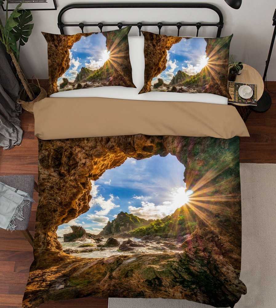 3D Sunshine Cave ZHUA3369 Bed Pillowcases Quilt Duvet Cover Set Queen King Zoe