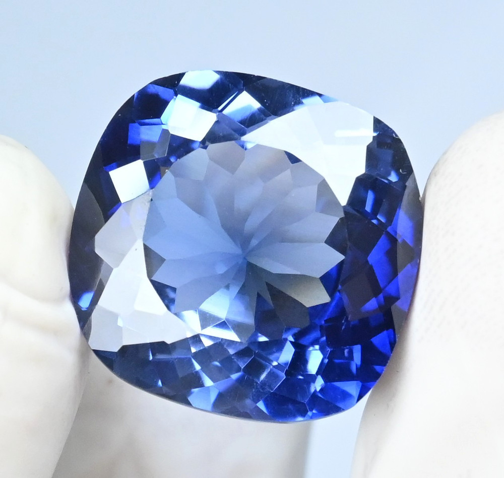 25.30 Ct Natural Ceylon Royal Blue Sapphire Cushion Certified Flawless Gemstone