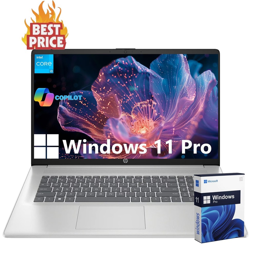 HP Laptop 17.3 in HD, 60Hz 8 Core Intel i3, UpTo 32GB RAM (DDR4) 2TB - Win Pro