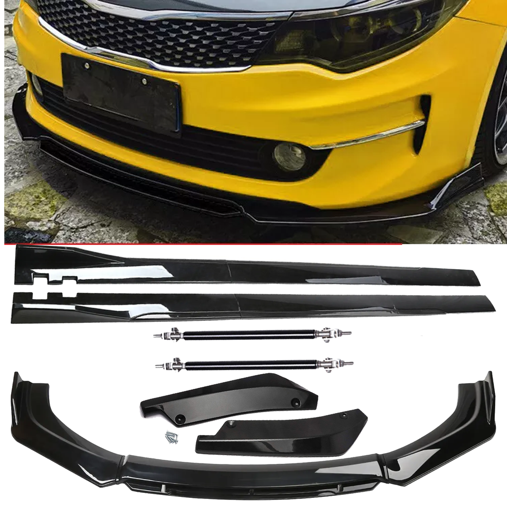 Front Bumper Lip Chin Spoiler Splitter Side Skirt Rear Rod For Kia Optima
