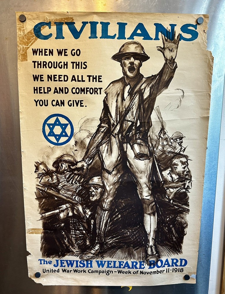 The Jewish Welfare Board Original 1918 World War 1 Poster - Sidney Riesenberg