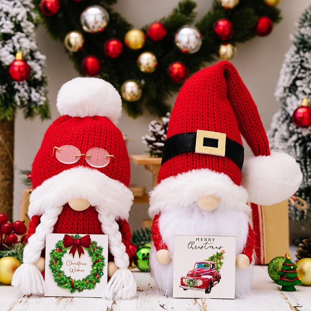 Christmas Faceless Doll Plush Doll Gnome Elf Ornament Decoration нε D8U9