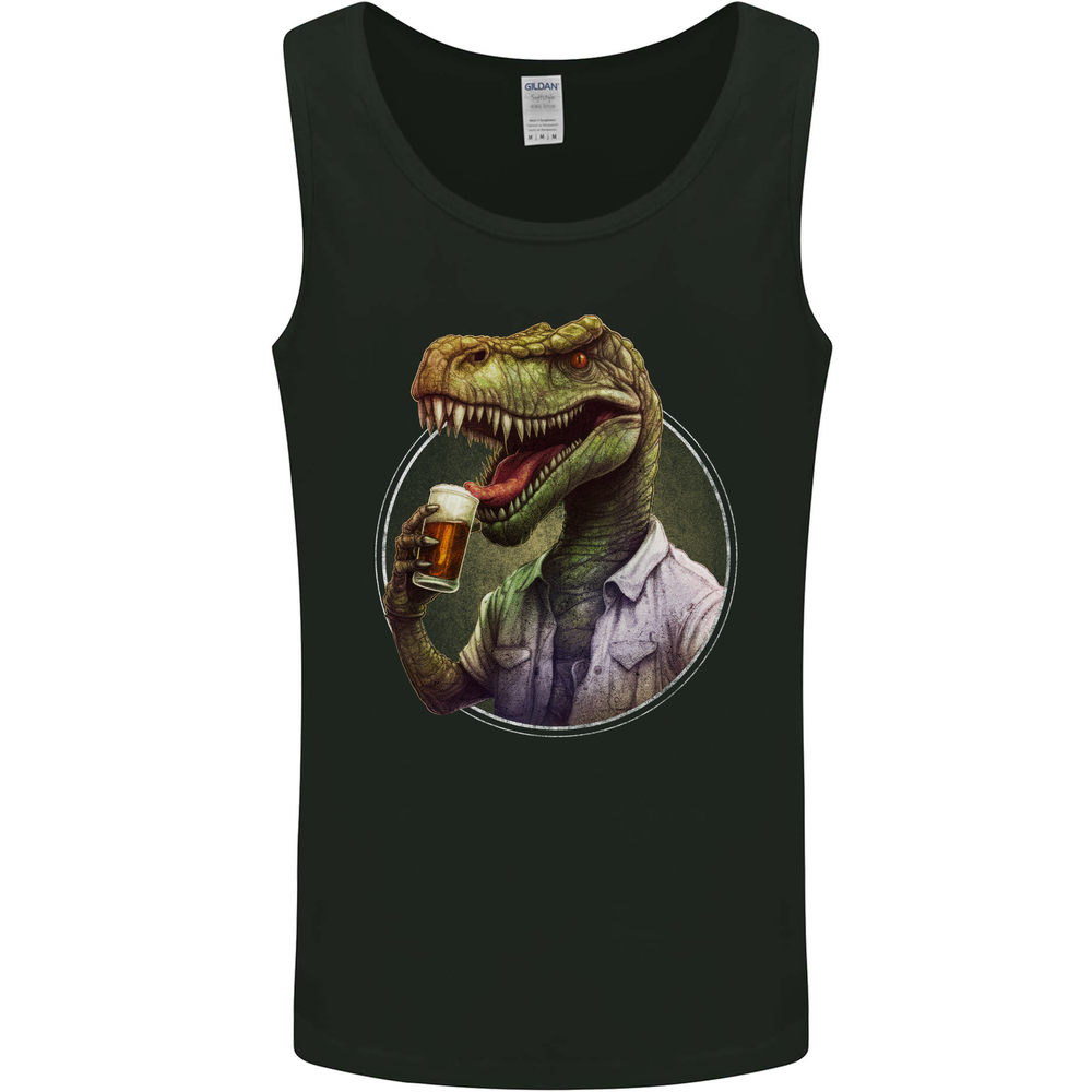 BeerRex Funny Beer T-Rex Dinosaur Alcohol Mens Vest Tank Top