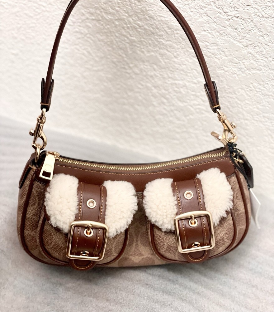 NWT Coach CY658 Ashton Baguette Bag In Signature Canvas Fast Shipping