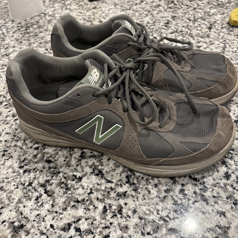 New Balance 877 Walking Shoes Men 11.5Gray Suede Mesh Made in USA Comfort