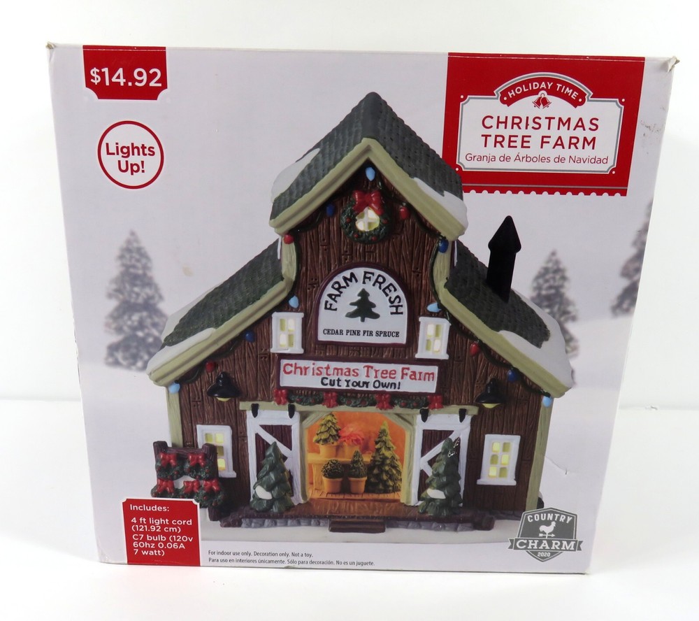 2020 Holiday Time Christmas Village Tree Farm Set with Original Box  