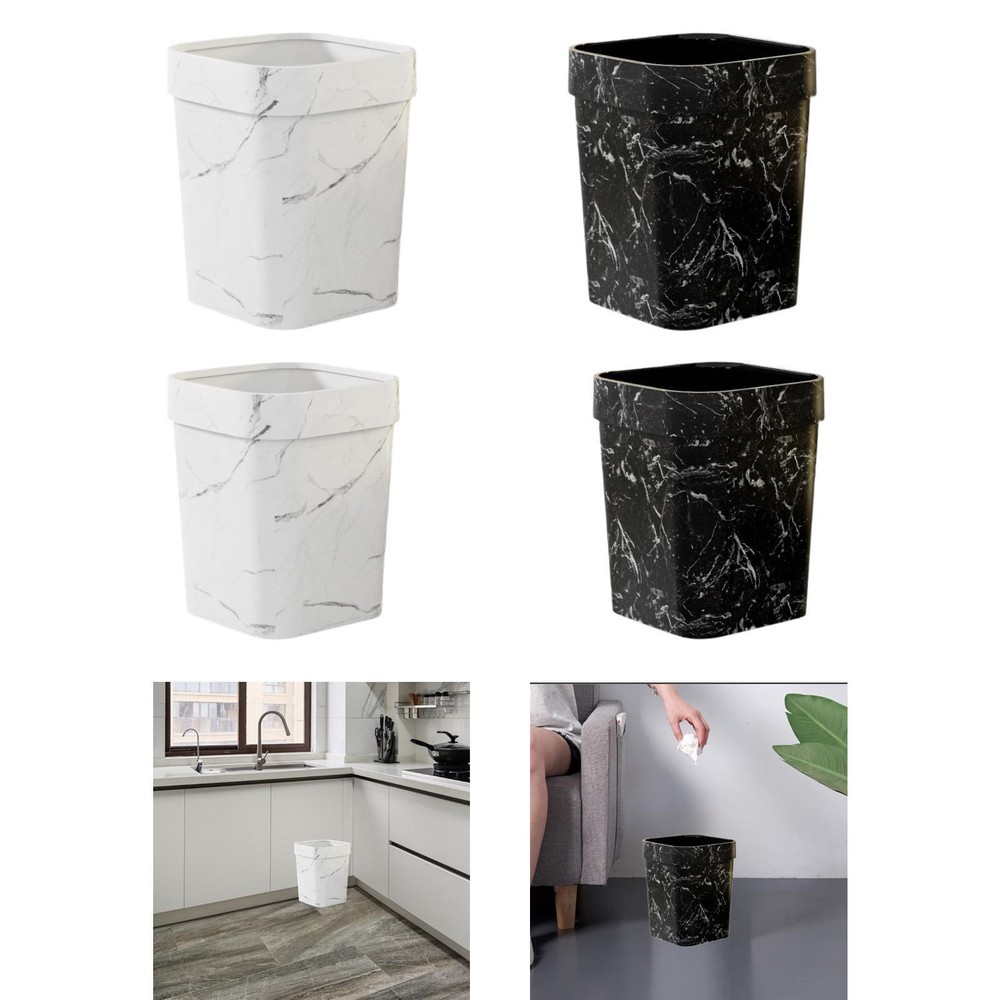 Trash Can Waste Basket Bin without Lid Open Top Garbage Can Double Layers Trash