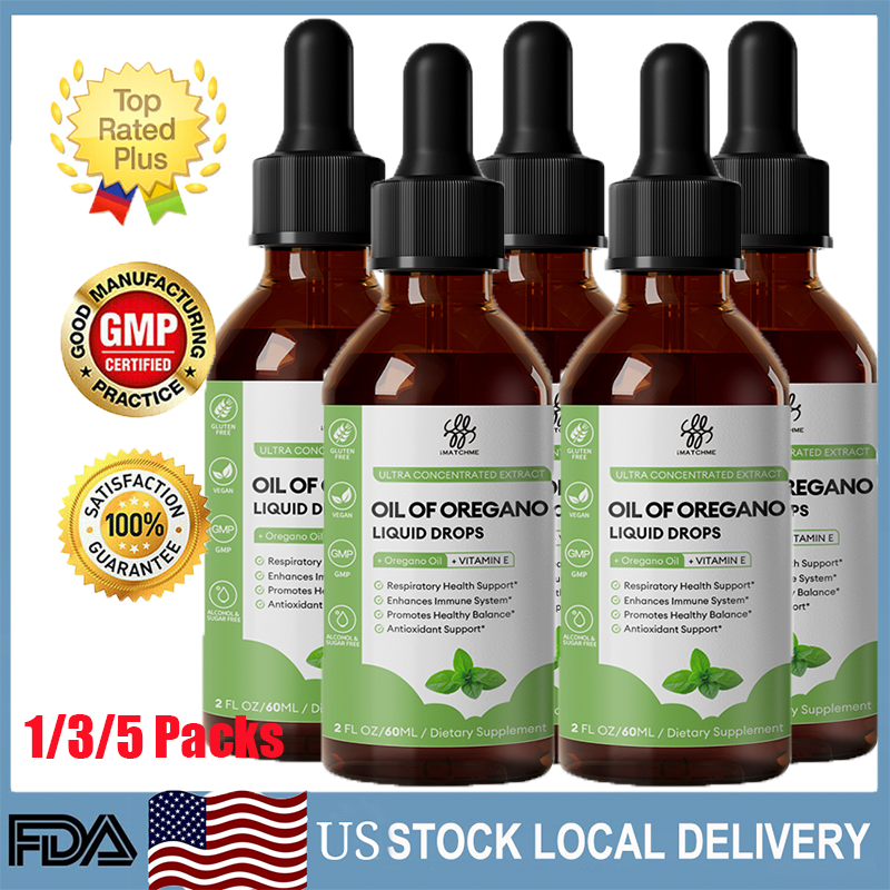 Oil of Oregano 60ML Drops with Black Seed Oil and Vitamin E 4X Strength High Carvacrol