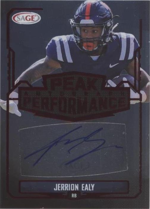 2022 SAGE Low Series - Peak Performance Autographs Red #PKA-JE Jerrion Ealy (AU, RC)