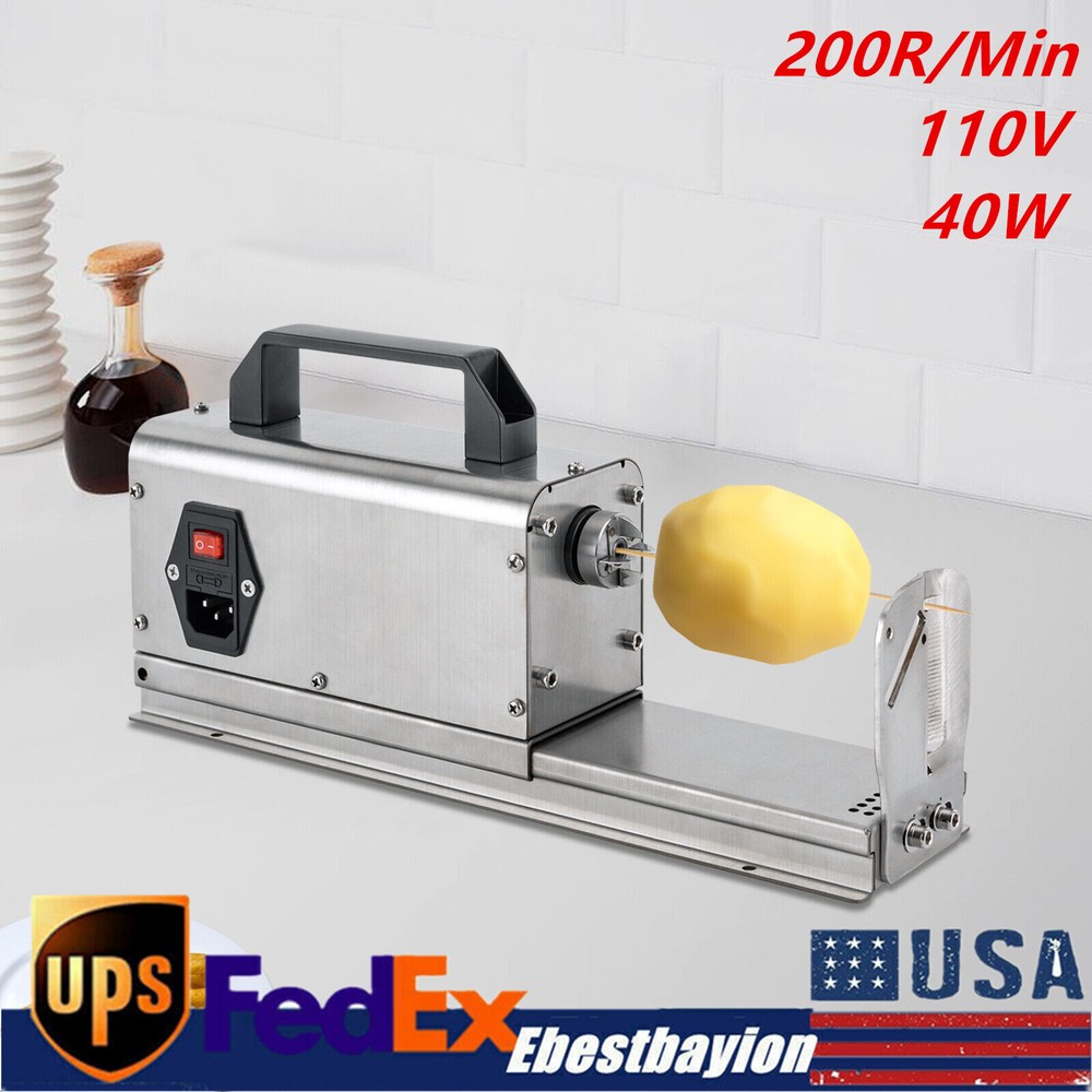 Electric Twisted Spiral Potato Cutter Auto French Fry Twisted Potato Tower 110V