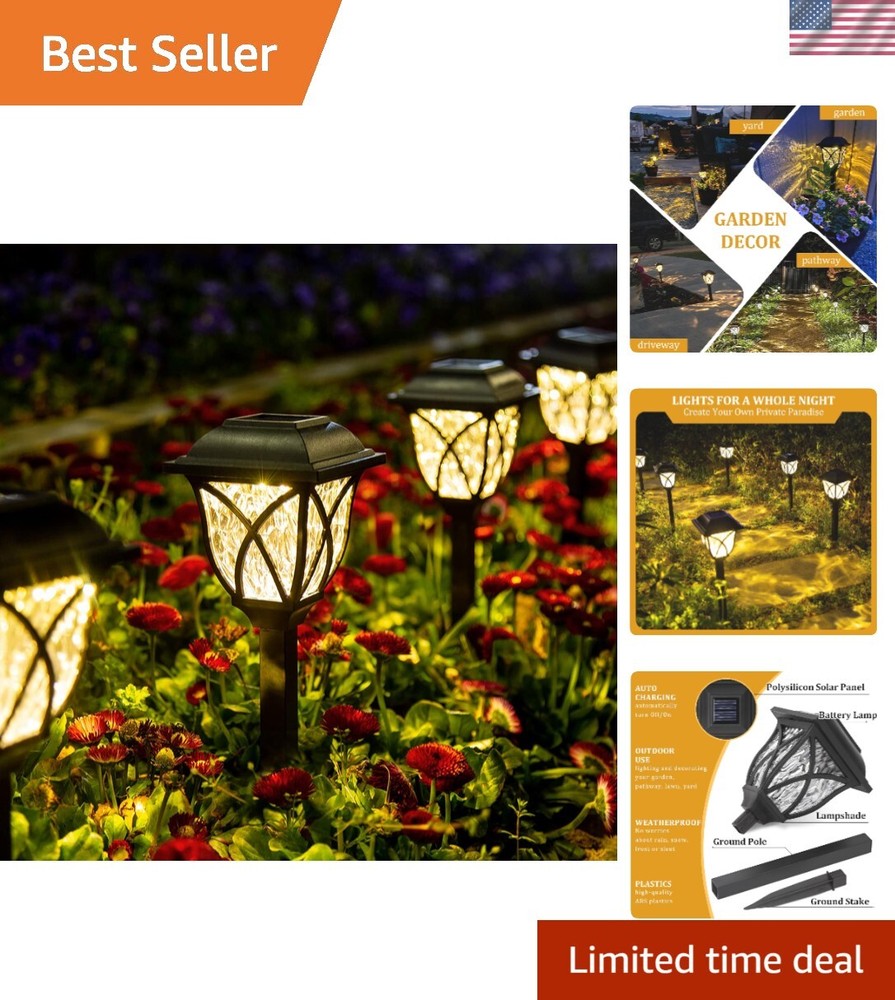 6-Pack Waterproof Solar Garden Lights with Warm White LED for Outdoor Spaces