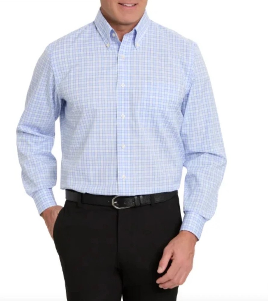 Kirkland Signature Men’s Traditional Fit Dress Shirt, Blue, 16.5, 34/35