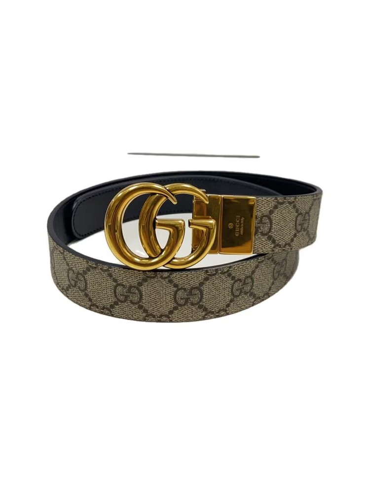 GUCCI Reversible Womens Leather Belt with BEG Print - 659417