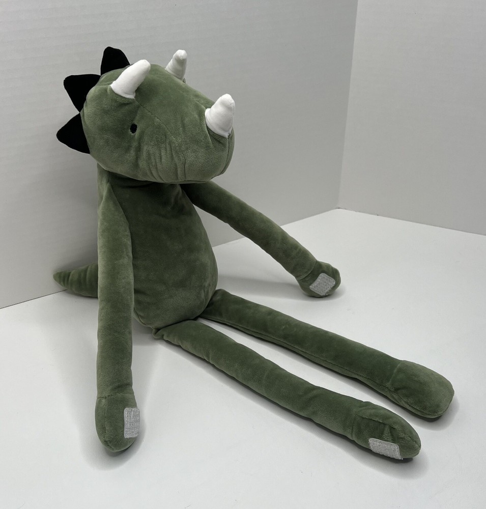 Pillowfort Green Dino Dinosaur Throw Buddy Plush Hook & Loop Stuffed Animal