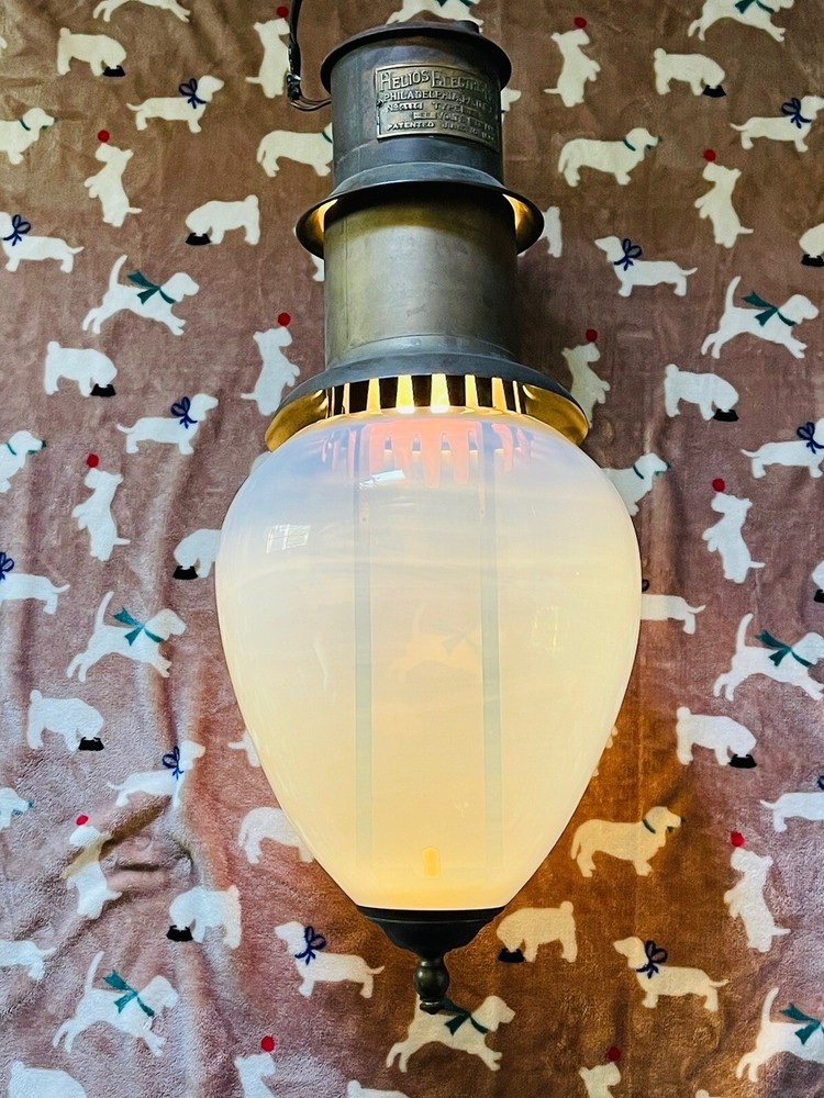 Rare Brass Antique Helios Electric Company Arc Lamp Philadelphia Pa Philco 1890