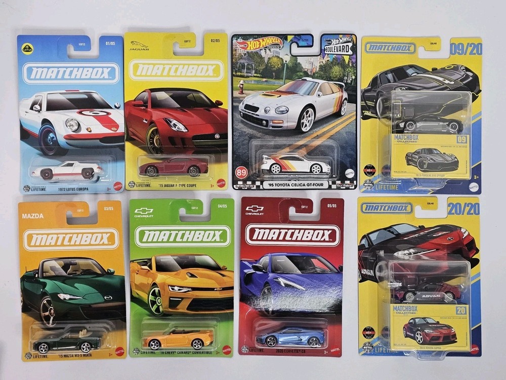 Matchbox Sport Cars Full Set Of 5 + 2 Premium Toyota + 1 Premium Porsche