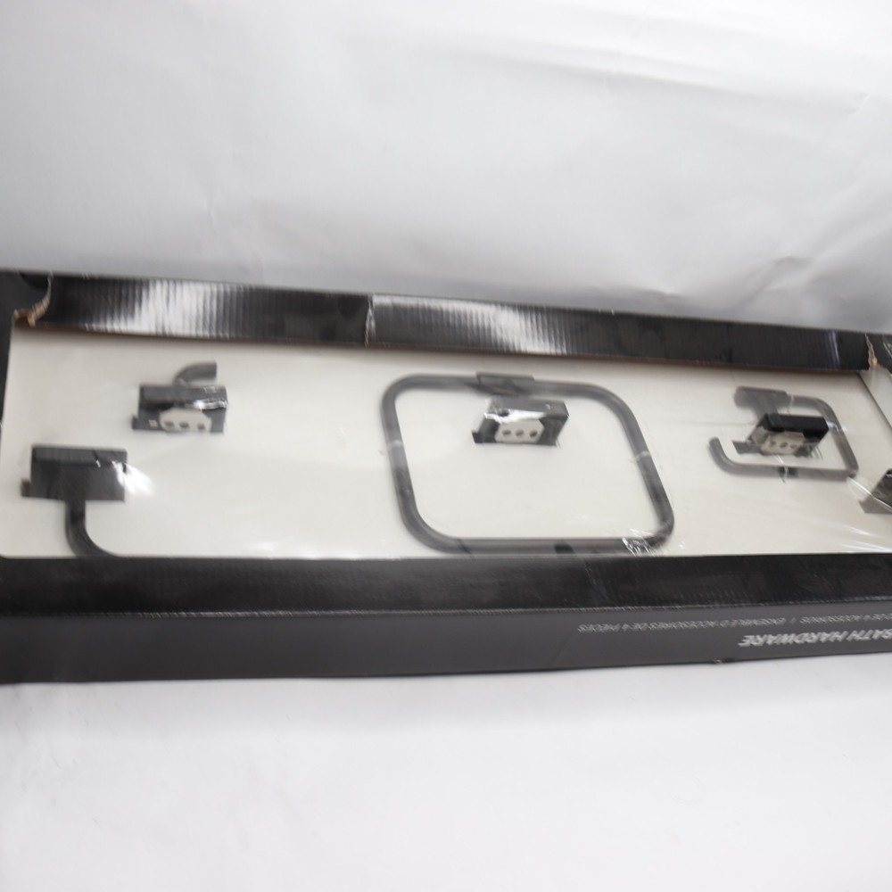 MSI Bath Hardware Set Matte Black BHTHDBH2107-4PC - Complete