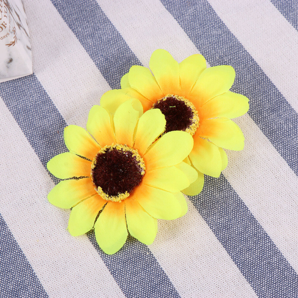 2 Pcs Sunflower Hair Headbands for Girls Artificial Brooch Party Accessories