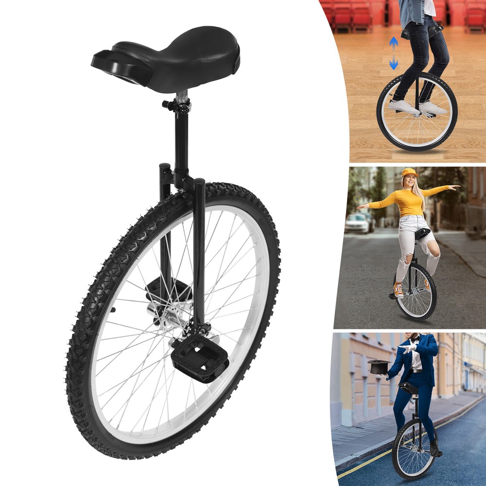 Adjustable 24-Inch Steel Frame Unicycle for Adults Unisex Ride Bike