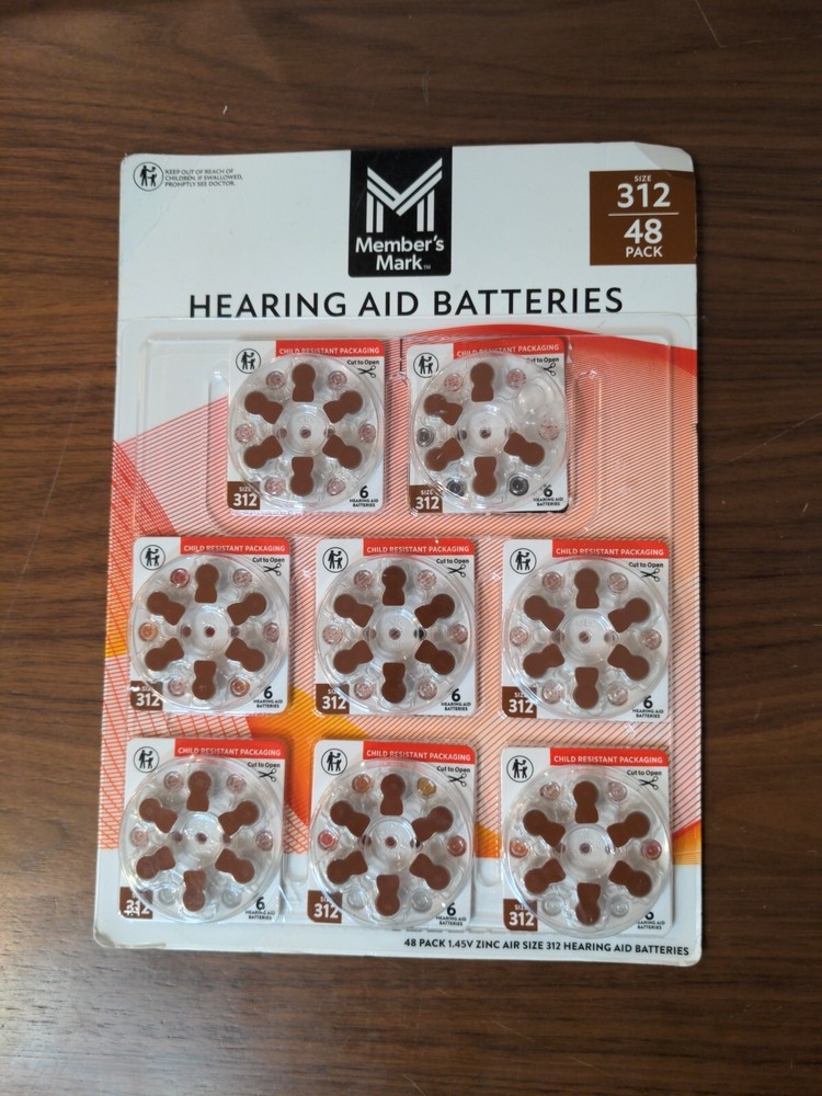 Members Mark Hearing Aid Batteries 312 48 pack (47PCS) child resistant packaging-image