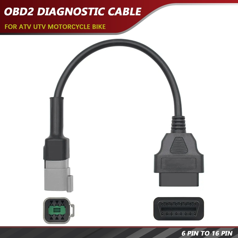6 pin to OBD2 Diagnostic Cable Adapter USA For BRP MOTO ATV UTV Motorcycle Bike