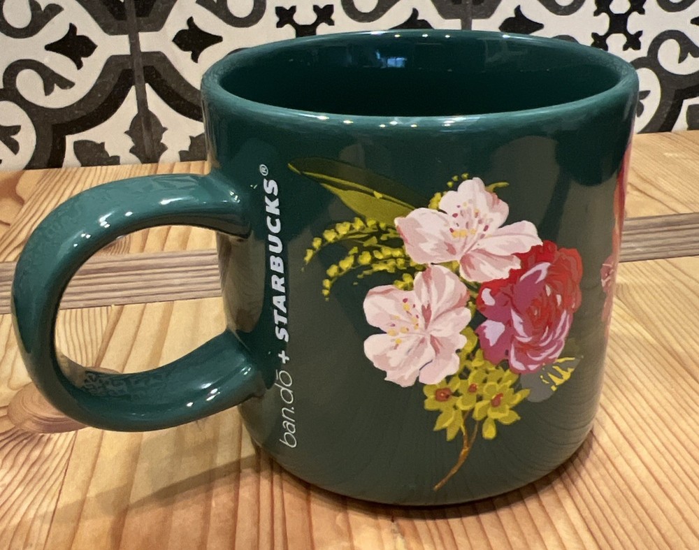 Starbucks Floral Ban.do Rose ceramic mug 12oz