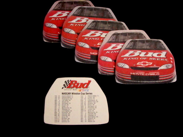 Vintage Budweiser Dale Earnhardt Jr NASCAR Monte Carlo beer coasters set of 6