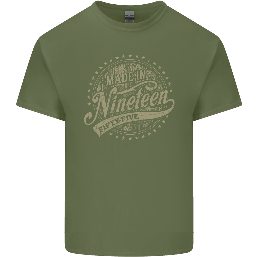 Distressed 68th Birthday Made In 1955 Mens Cotton T-Shirt Tee Top