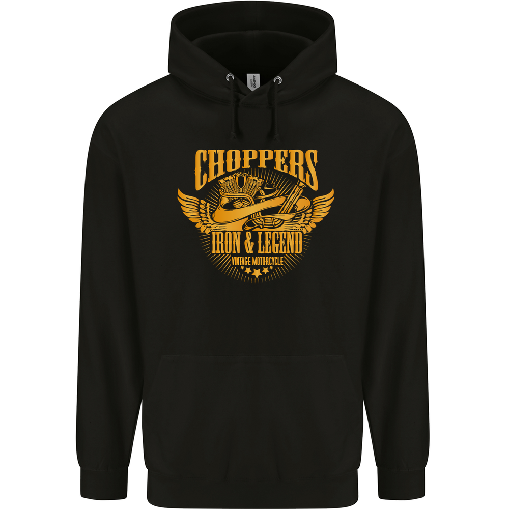 Choppers Legend Motorcycle Motorbike Biker Mens 80% Cotton Hoodie