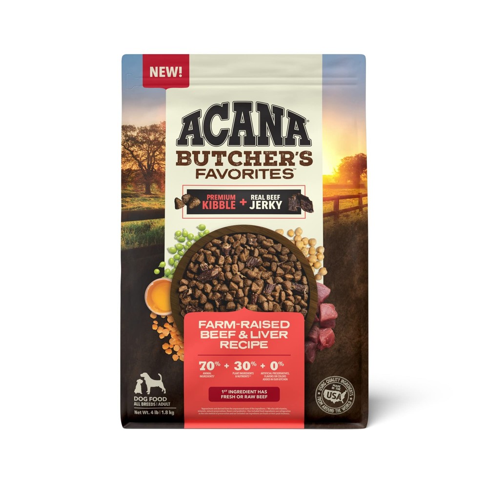 ACANA Butcher’s Favorites Grain-Free Dry Dog Food Farm-Raised Beef  Liver Rec...