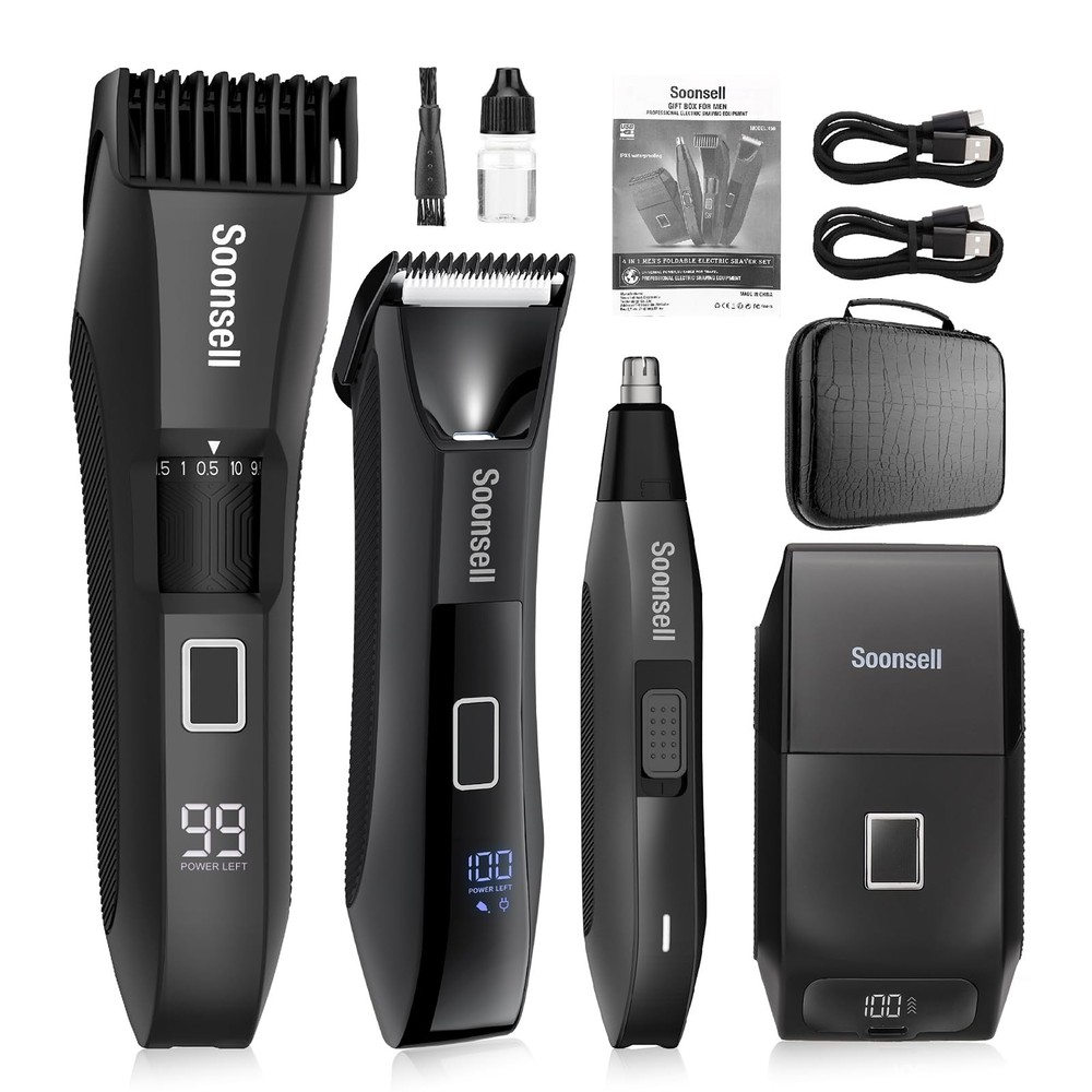 Manscape 4-in-1 Beard Trimmer Ball Shaver Nose Hair Clipper Electric Razor for Men
