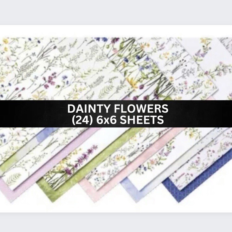 Stampin Up DAINTY FLOWERS Designer Series Paper Floral DSP - (24) 6x6 Sheets