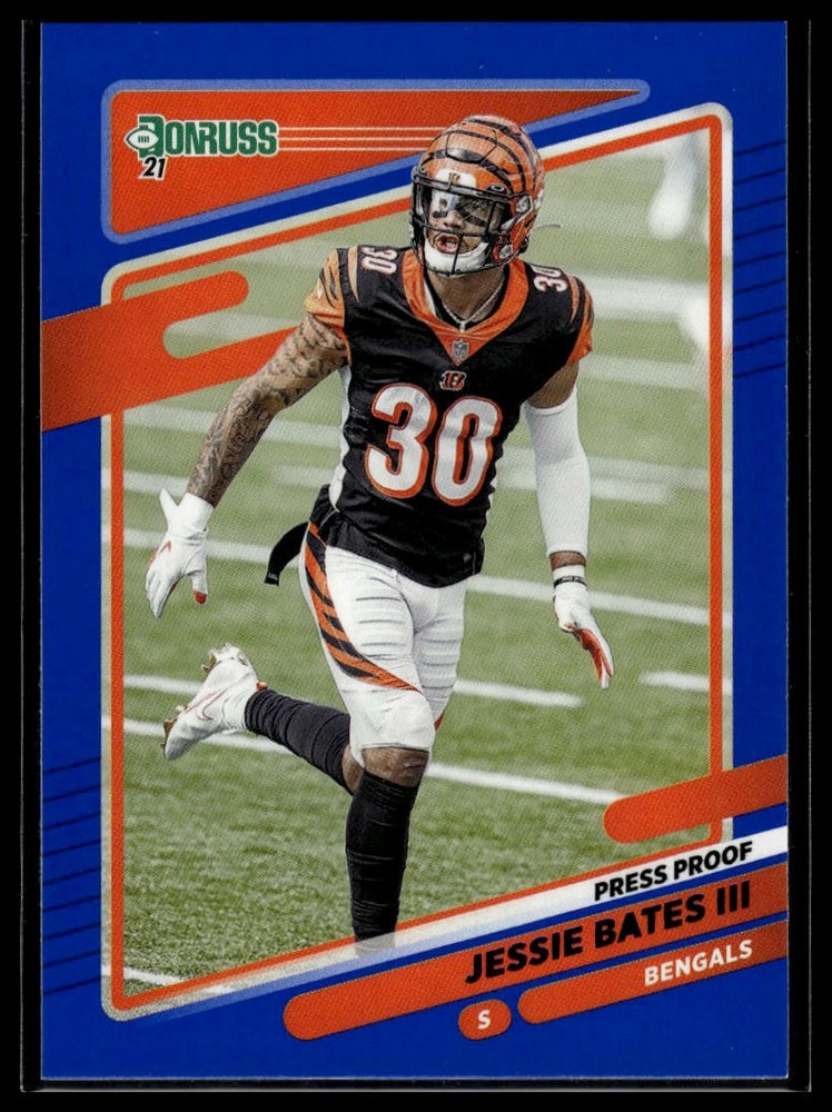 2021 Donruss Jessie Bates Press Proof Blue #217 Football Card