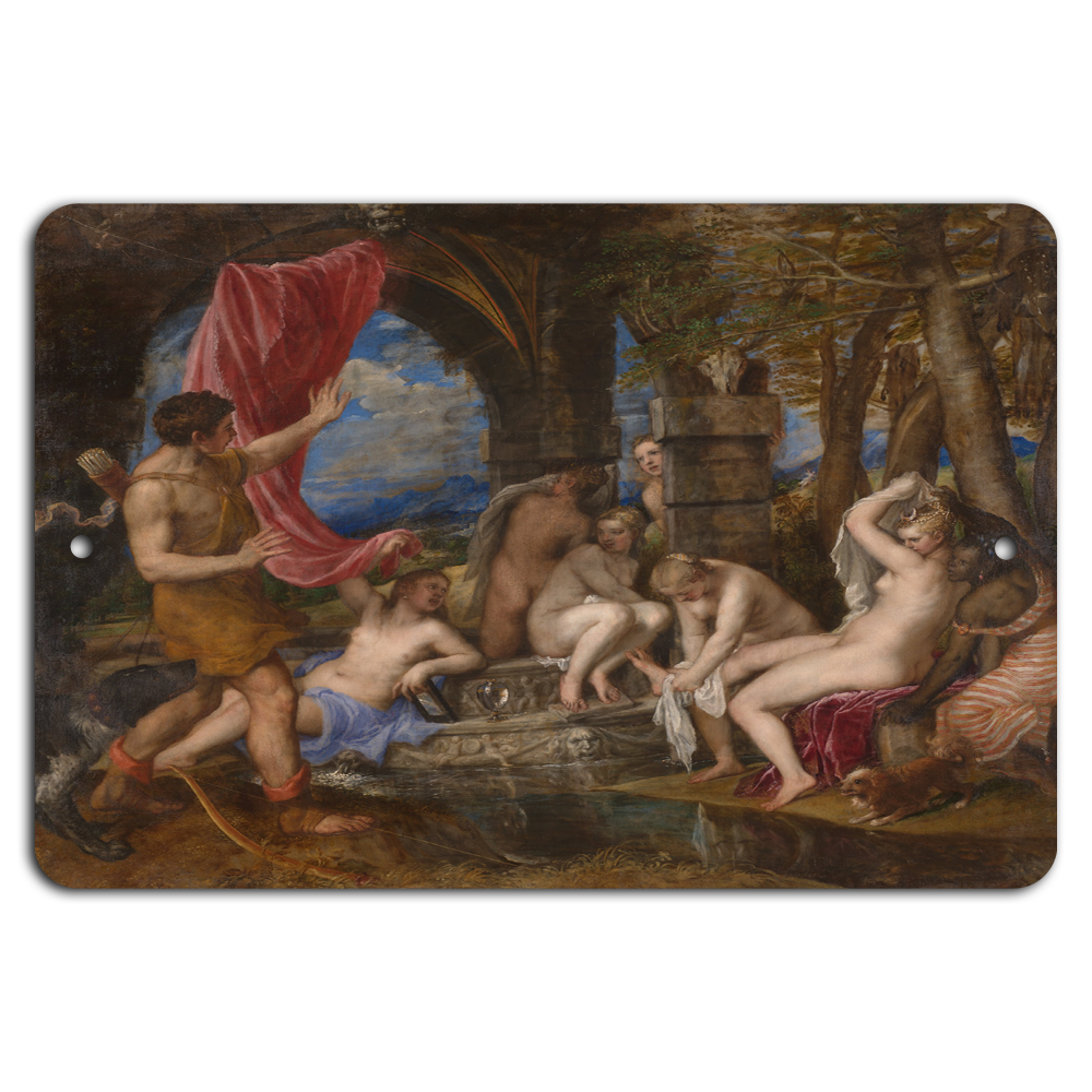 Nature's Bath: Mythical Elegance on Aluminum Canvas