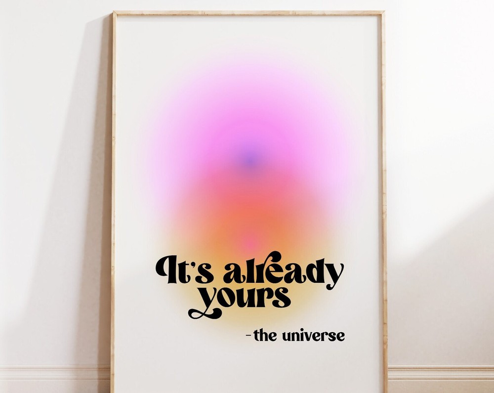 Manifestation Wall Decor Its Already Yours Printable Wall Art Retro Print
