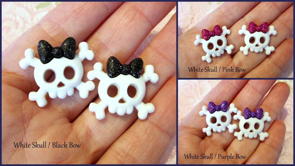 Sugar Skull Earrings Skullette Gothic *COLOR CHOICE* Hypoallergenic